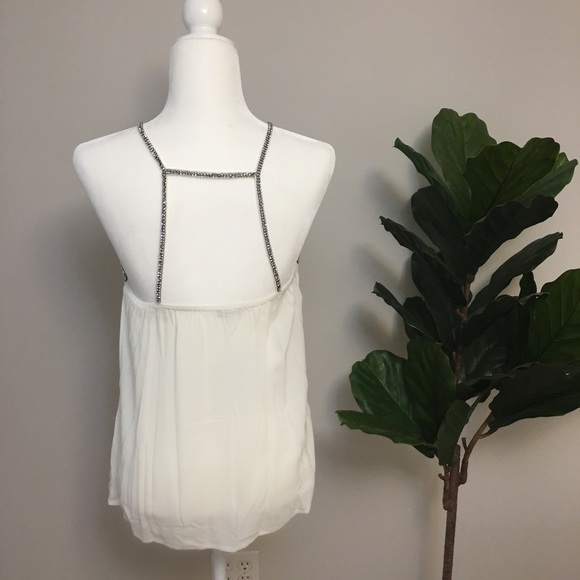 White Rhinestone Strap Tank - Picture 2 of 4